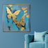 Golden Butterfly Serenity 100% Hand Painted Painting modern Art & Wall Decoration Item (With outer Floater Frame) (40 x 40 Inches)